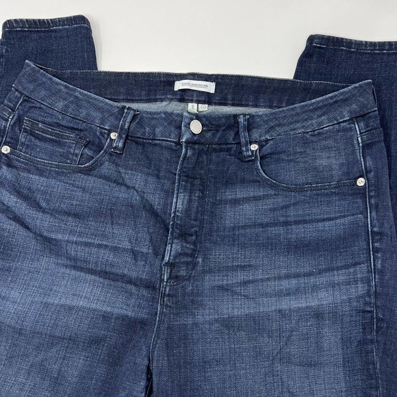 Good American Denim - Good American Womens 16 Good Legs High Rise Crop‎ Stretch Denim Blue Jeans